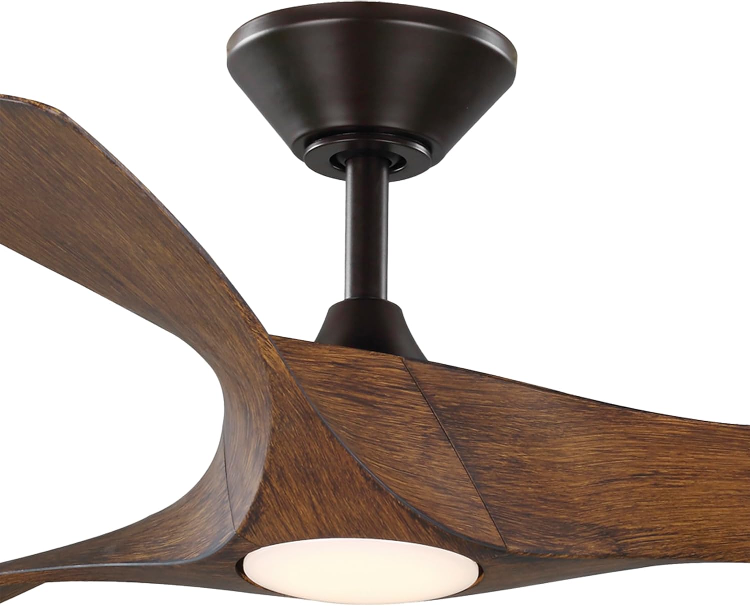 Progress Lighting Ryne Collection 52-Inch 3-Blade Woodgrain LED DC Motor Transitional Indoor/Outdoor Ceiling Fan, Brown