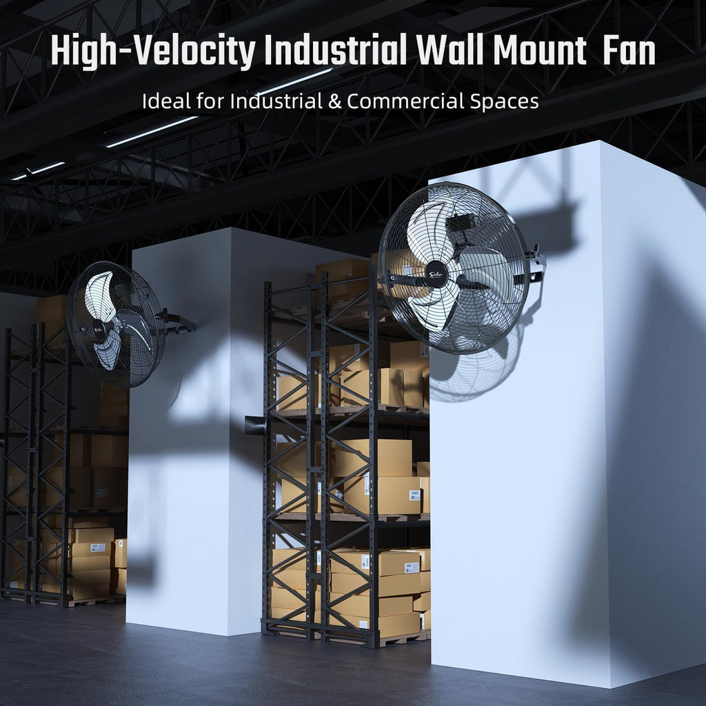 Simple Deluxe 18 Inch Industrial Wall Mount, Max 4200 CFM 3 Speed Commercial Ventilation Metal Fan for Warehouse, Greenhouse, Workshop, Patio, Factory and Basement - High Velocity