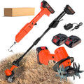 2 in 1 Cordless Tiller Cultivator,Electric Mini Digging Hoe,High Hardness Manganese Steel Blade, Sharp Teeth, Safety Double Switch, Convenient to Operate with One Hand, for Lawn Gardening