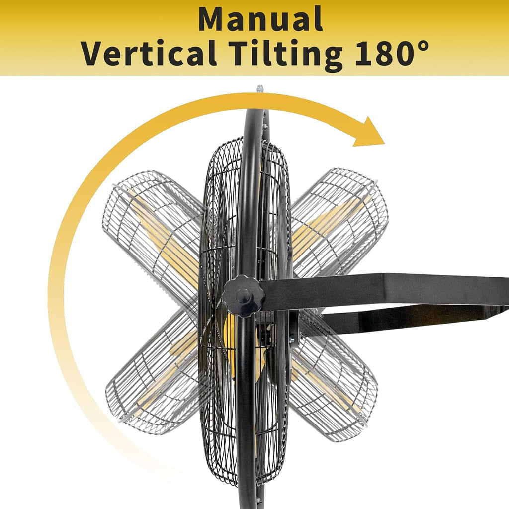 HiCFM 20' Remote Control Wall Mount Fan, 5100 CFM High Velocity 3-Speed Oscillating Wall Fans with Timer for Industrial, Commercial, Warehouse, Garage, Gazebo and Patios - UL Listed