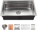 Houzer Novus Stainless Steel Kitchen Sink: 32 Inch Undermount Dual Platform Workstation Kitchen Sink with Accessories, Durable & Versatile, Essential for Home & Apartment: NVS-5200