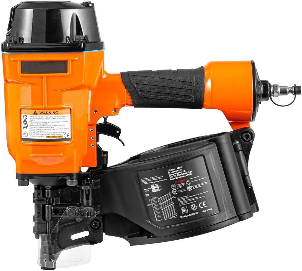 MCN70 Coil Siding Nailer - 15 Degree Pneumatic Nail Gun, 1-3/4 to 2-3/4 Inch for Siding, Fencing, Pallets, & Decking