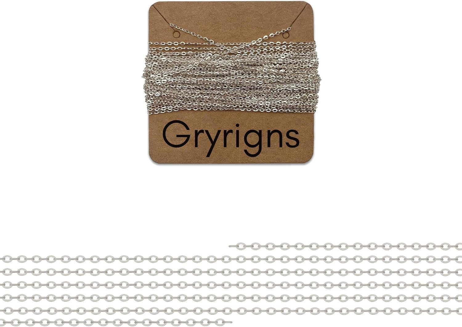 Gryrigns 20Feet 1.1mm 925 Sterling Silver Flat Cable Chain Link Bulk for DIY Craft Jewelry Making (7.92 Grams)