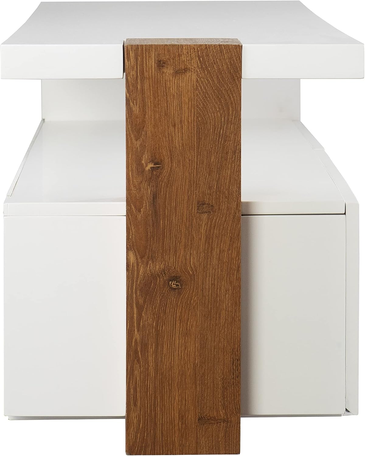 SEI Furniture - Harliston Contemporary Media Stand with Storage - Modern Design, White Finish - Ideal for Living Room, Family Room (MS1164813)