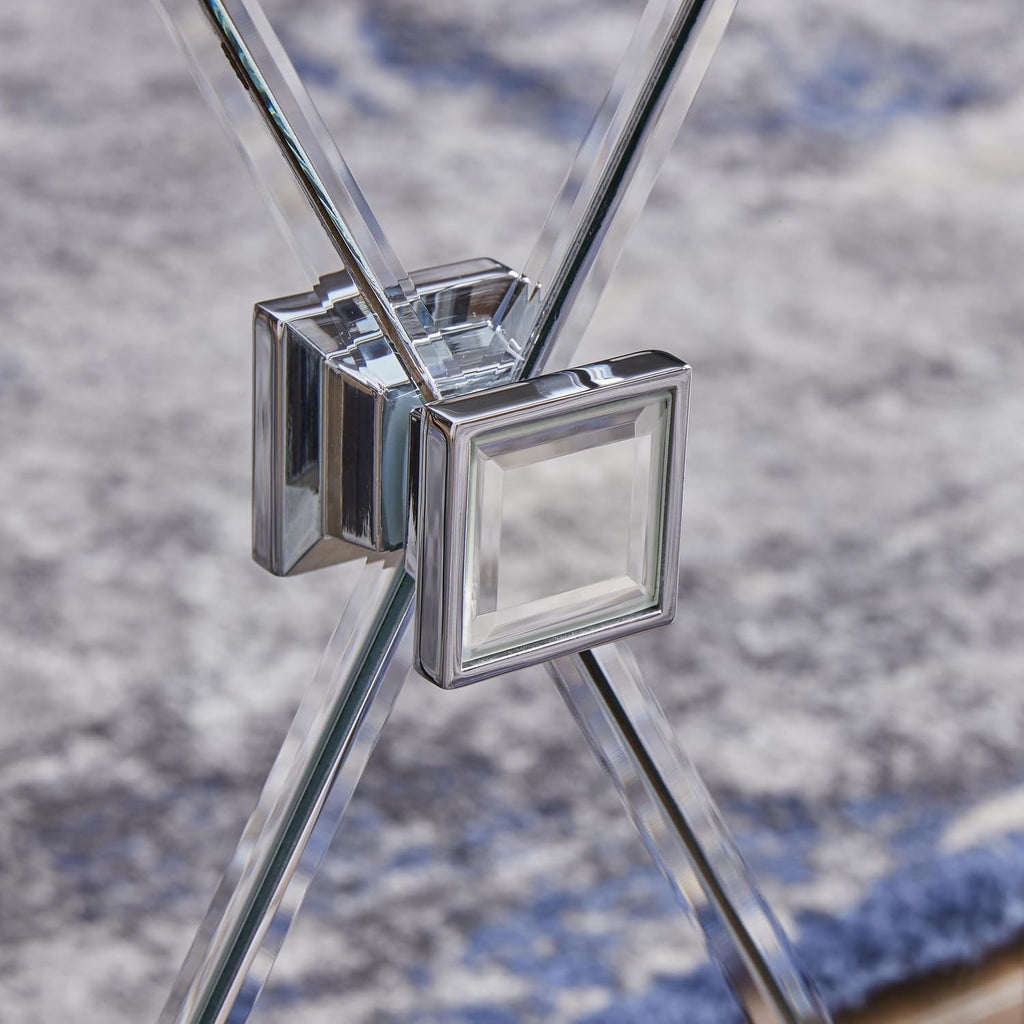 SEI Furniture - Toppington Mirrored Media Console - Transitional Design, Silver & Mirror Finish - Ideal for Living Room, Family Room (MS1010356)