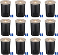 LEONLITE 12-Pack 7W 3000K Well Lights Landscape LED In Ground, 12-24V AC/DC Low Voltage, CRI90 IP67 Inground Well Lights Outdoor, Rock Color Aluminum Housing, Embedded Parts Included