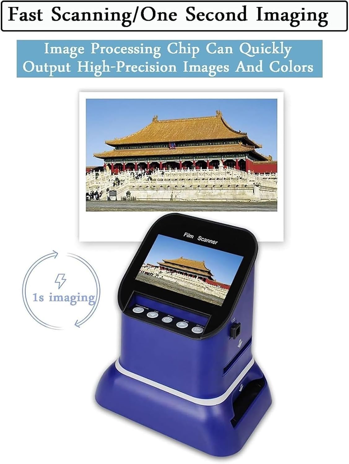 Digital Film and Slide Scanner, Film Scanner, Convert 35mm, 135, 126, 127 Negatives and Slides to Digital JPEG, Scan Fast, You can Now Save Your Memories Forever