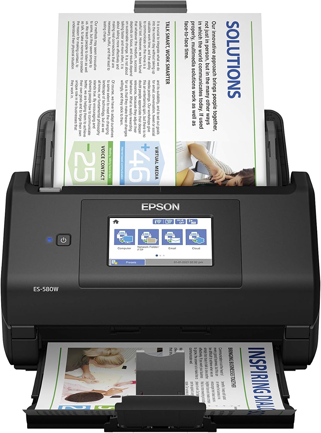 Epson FastFoto FF-680W Wireless High-Speed Photo and Document Scanning System, Black & Workforce ES-580W Wireless Color Duplex Desktop Document Scanner for PC and Mac