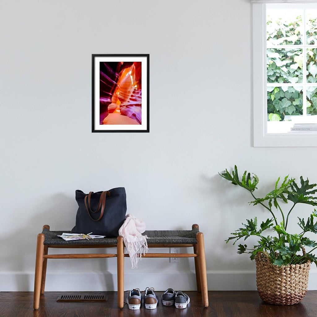 ART.COM Framed Wall Art Prints Arizona, Page, Upper Antelope Slot Canyon. Canyon Scenic by Jaynes Gallery, Scenic Decor, 12' x 18', Black Frame with White Mat