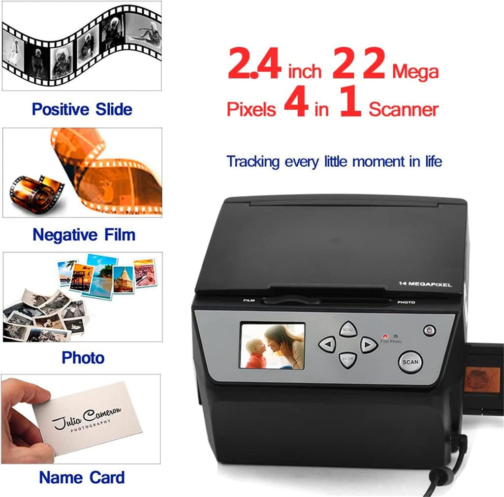 Digital Film & Slide Scanner, 22MP All-in-1 Film & Slide Scanner, Digital Film Scanner, Film and Slide Scanner Convert 135 Film/35mm Slide /110Film
