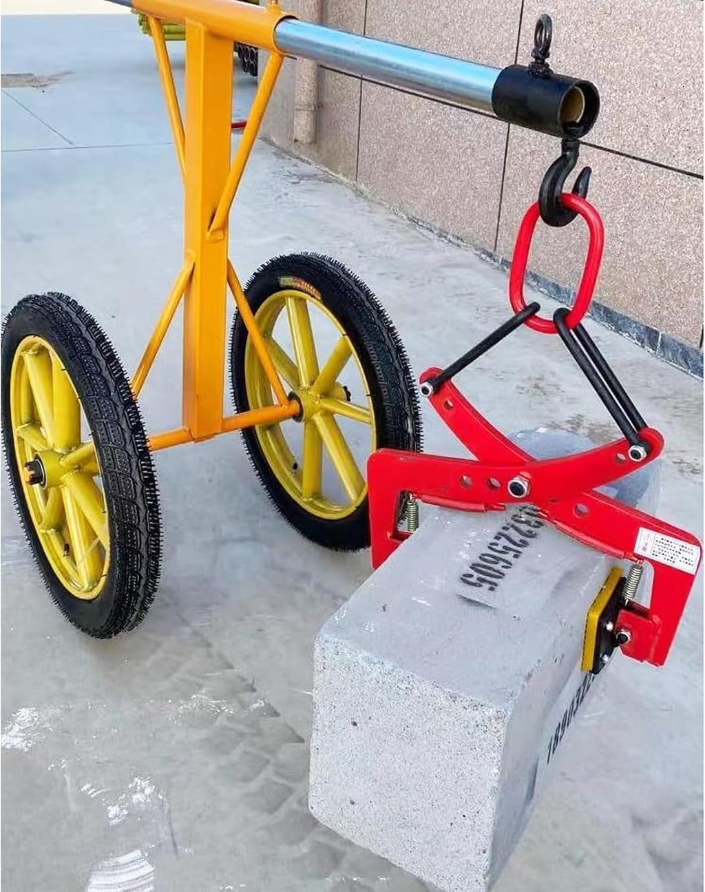 Slab Lifting Clamp for Long Handled Wheel Cart, Vertical Stone Carrying Clamps for Lifting/Moving Concrete Block Granite Slab Metal Bars, Adjustable Opening(One Color-Opening size 2.4-7.1in/6-18CM