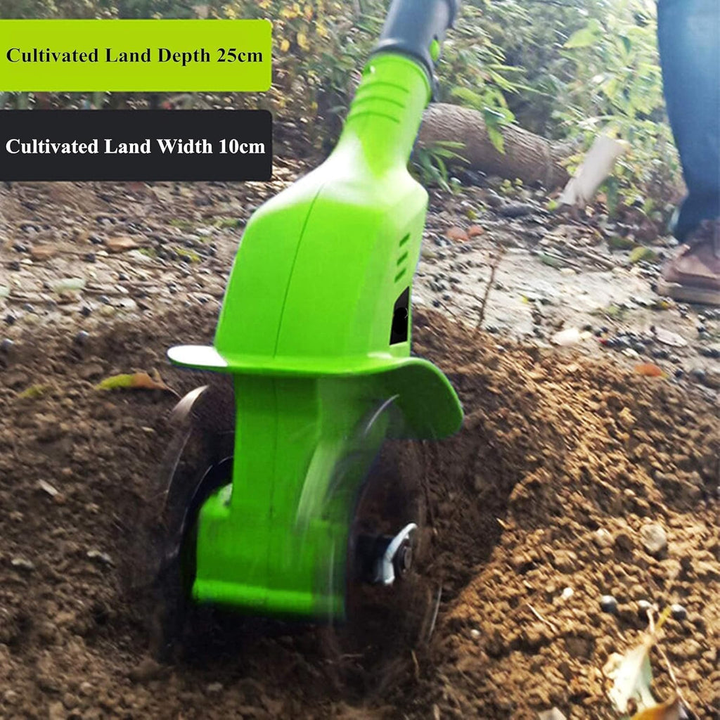 Electric Tiller Cultivator/Rotavator,with 4000Mah Battery Powered,Electric Cordless Hand Tiller Soil Cultivator,Gardening Tool Cultivation Machine for Allotment, Lawn, Garden