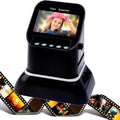 Film Negative Scanner, Slide Scanner, Convert 35mm Film &Slide to Digital JPEG Save into SD Card, with Feeder, Converts to JPG Digital Photos Color