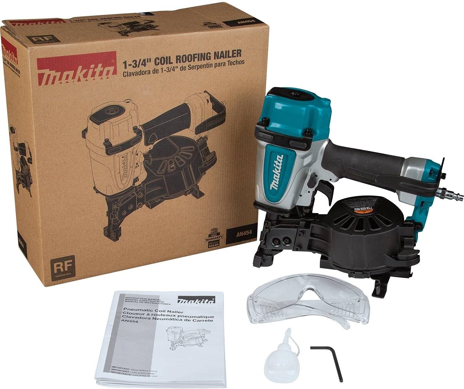 Makita AN454-R 1-3/4 in. Coil Roofing Nailer (Renewed)