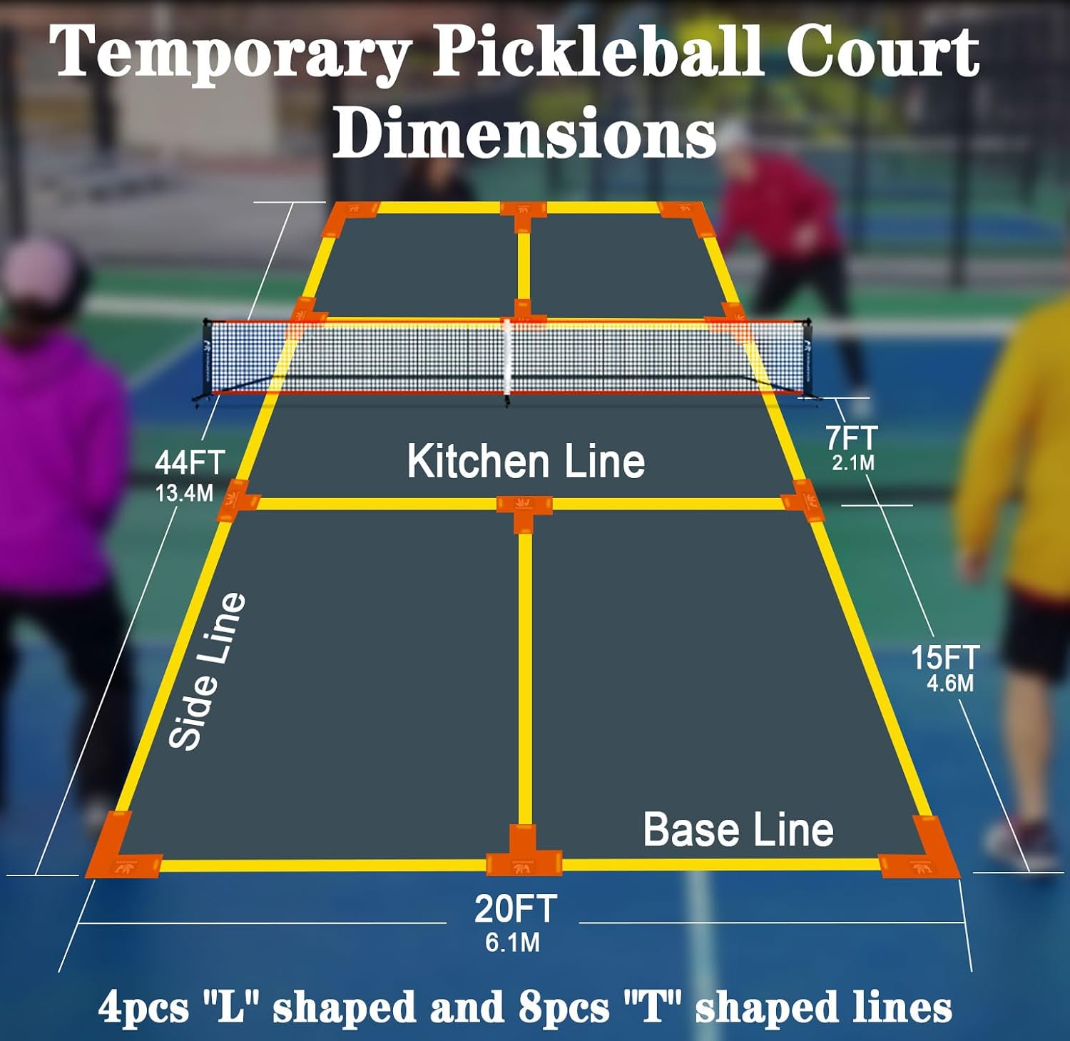 Portable Pickleball Net Set, 22FT Pickle Ball Net with Paddle Set of 4 | Regulation Size Net, Weather Resistant Steel Frame, Outdoor Pickleballs and Carry Bag, Easy Setup for Driveway, Backyard