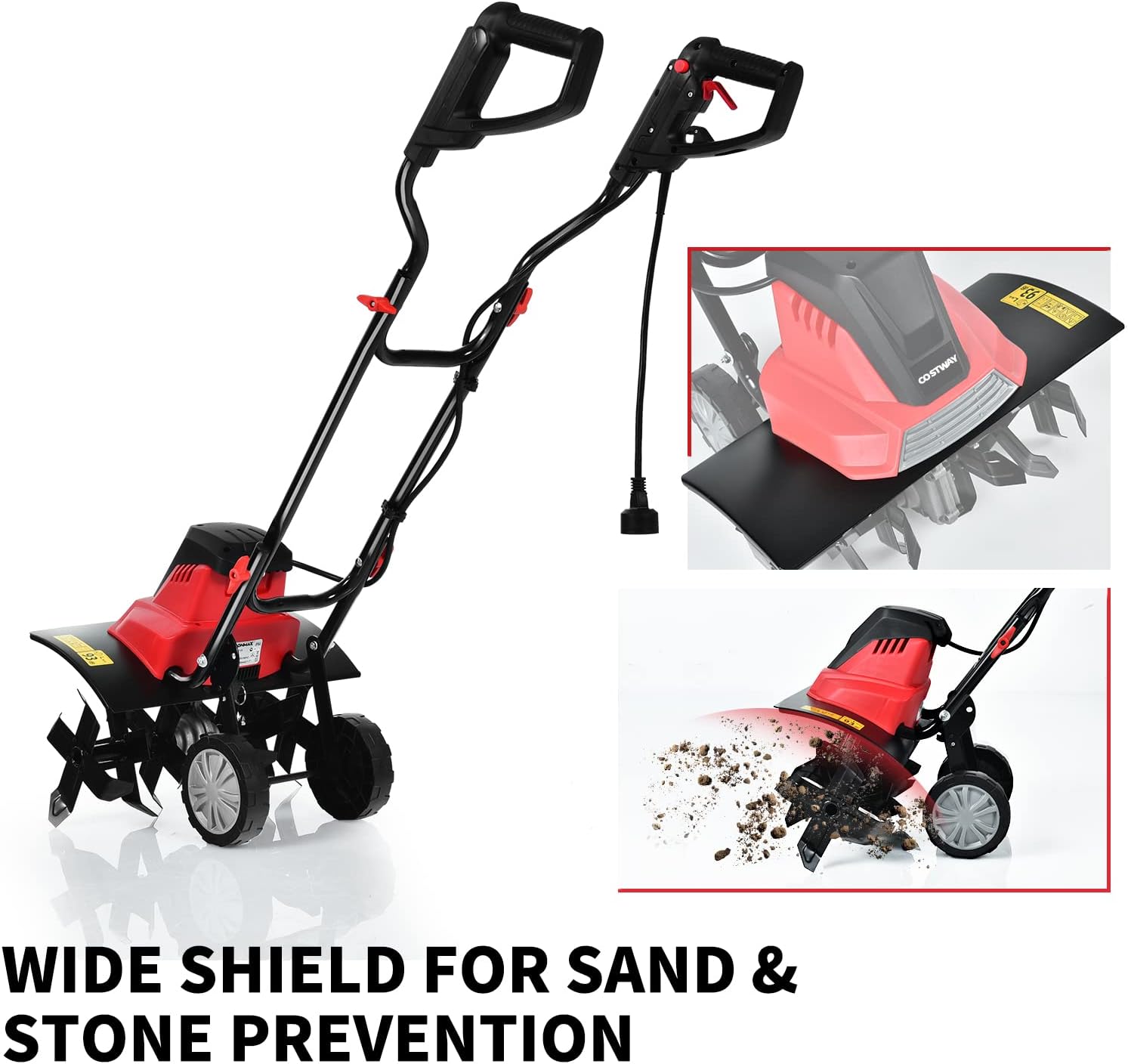 IRONMAX 13.5 Amp Electric Tiller, Corded Rototiller Tool w/Foldable Handle & 6 Tines, 17.7-Inch Tilling Width, Lightweight Garden Cultivator for Lawn Digging Soil (13.5 Amp, 6 Tines)