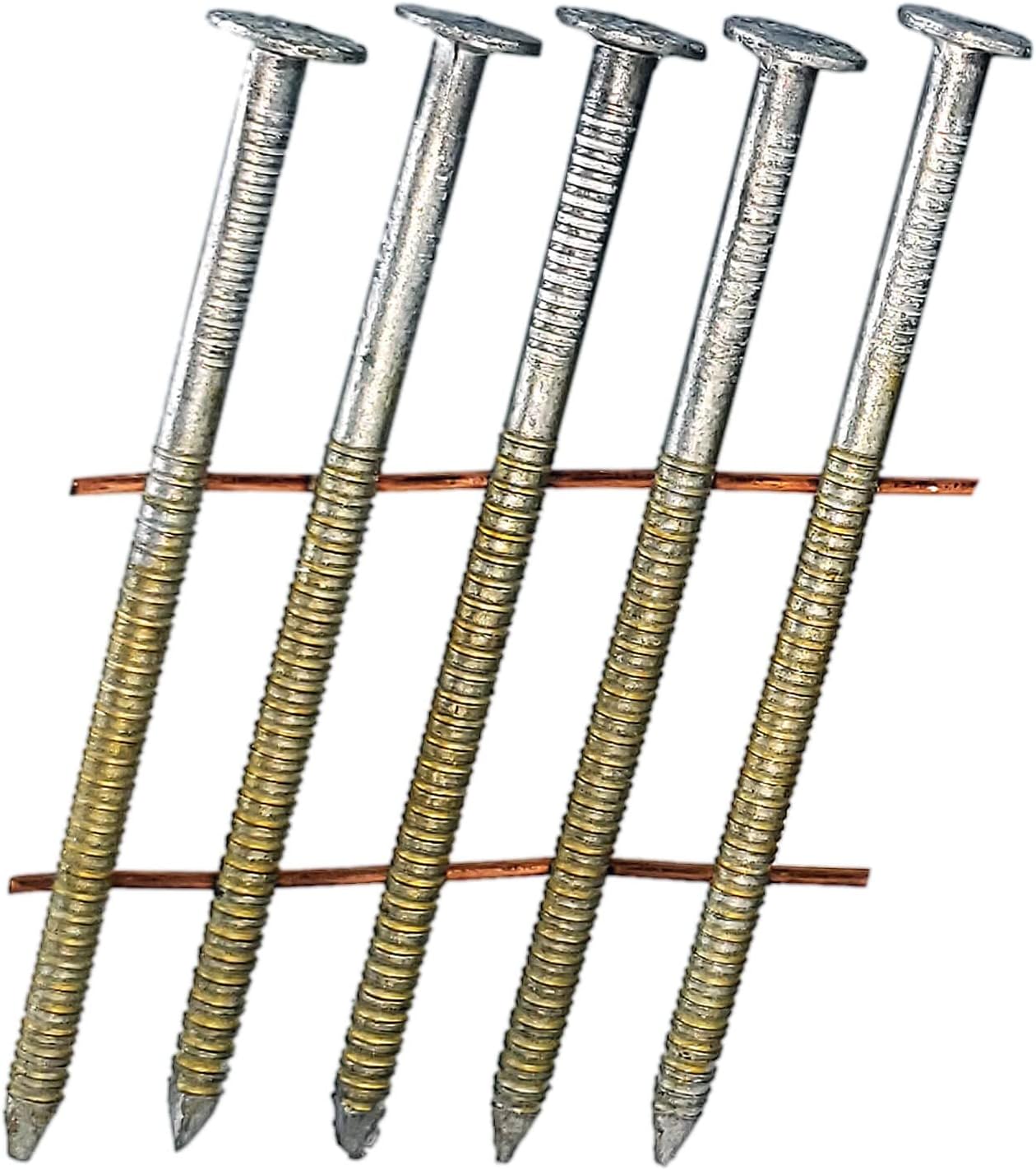 2' x .092 15° Wire Weld Collated Ring Shank Nails - Hot Galvanized - For Siding, Fencing, Roofing, and General Construction - Full Box ~3,000 Nails