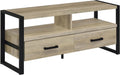 Coaster Home Furnishings - James - Engineered Wood & Metal - 48-inch 2-Drawer TV Stand with Stacked Design, 2 Open Compartments - Living Room - Distressed Pine - 704271
