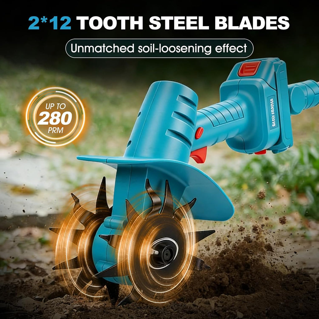 280RPM Electric Garden Tiller, 9 inch Tilling Width, 6.69 inch Depth Rototiller for Gardening, Weeding, Soil Cultivation