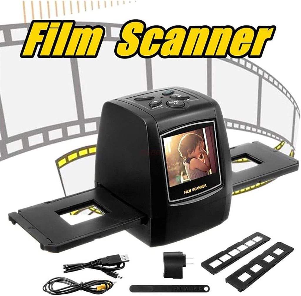 Film and Slide Scanner, Films Digitizer Converter, with 2.36' LCD Screen, Supports USB Output, for Saving 35mm Film Negatives 135mm Slides and Photos Slides to Digital Files
