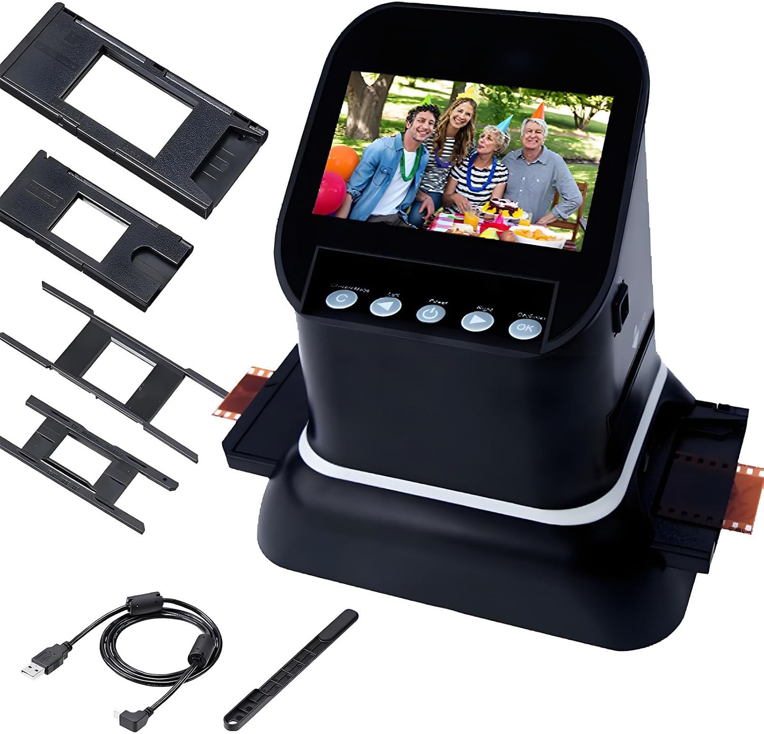 Film & Slide Scanner, 4.3 Inch LCD Screen Digital Photo Converter, Fast Scanning Convert 35mm, 135, 126, 127 Negative & Slides to Digital JPEG