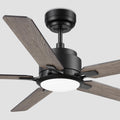 SMAFAN 52' Smart Low Profile Ceiling Fan With Lights, 10 Speeds Silent DC Motor, Farmhouse Ceiling Fan Compatible with Alexa, Siri, Google & Smart App, Indoor & Outdoor, Wood & Dark Walnut