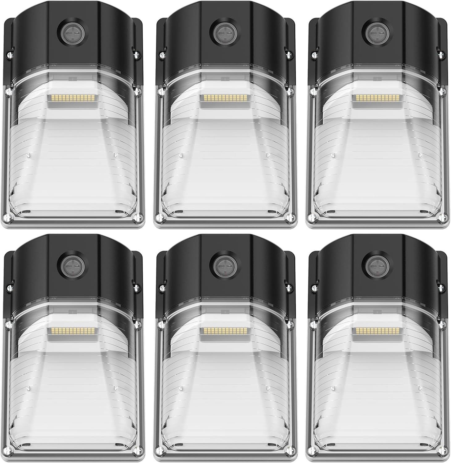 30W LED Wall Pack Light, Dusk to Dawn Outdoor Lighting Sensor, 3600LM, 5000K, LED Outdoor Wall Lights, 120Vac IP65 Waterproof Security Flood Light for Commercial, Porch, Garage, Garden, 6 Pack