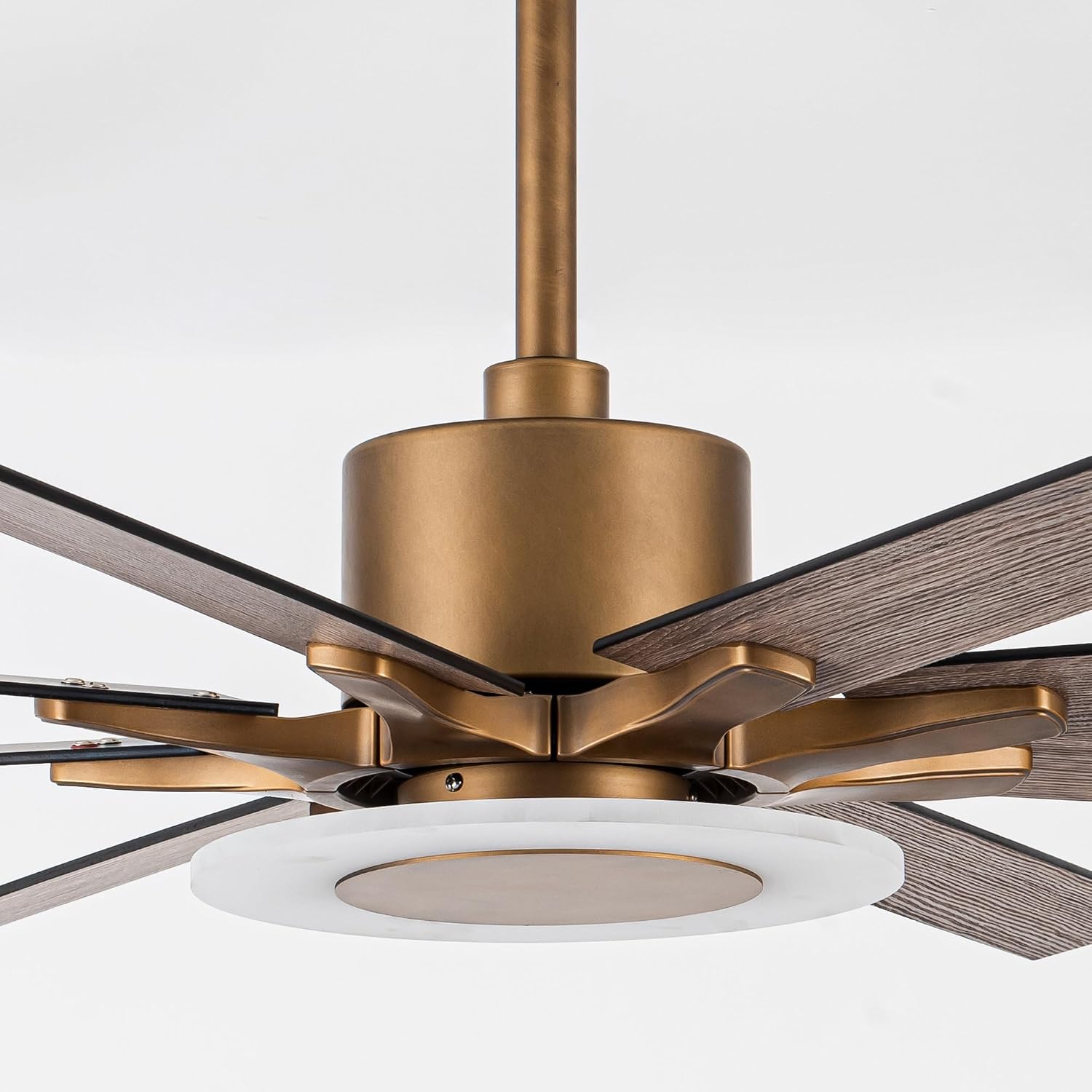 65'' Ceiling Fan with Light and Remote, Large DC Motor Fan, 6 Reversible Blades, 18W LED 3000K–5000K, Matte Black & Antique Brass Modern Ceiling Fan for Living Room Patio