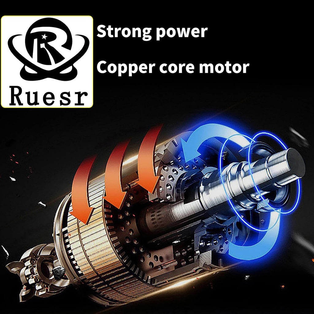 Ruesr Electric Cordless Garden Tiller, 50-inch Cultivator 20v Electric Garden Tiller Battery Powered Total 4000mAh 4-in-1 Soil Tiller for Trenching, Weeding, Loosening, Plowing
