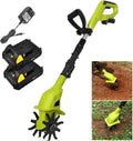 Cordless Electric Tiller Cultivator, 20V 250RPM Battery Garden Tiller, Adjustable Grip Length 3.18-4.16ft, Portable Soil Tiller Rotavator for The Garden, Vegetable Plots,2batteries