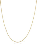 Kooljewelry Womens 14k Yellow Gold Cable Chain - Diamond-Cut Necklace