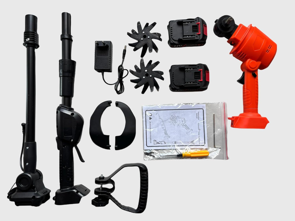 21v Cordless Electric Garden Tiller,Electric Garden Rotavator, 235rpm,10cm Tilling Width,10cm Working Depth,Cultivator & Rotavator,for Garden,Vegetable Field,Greenhouse,Orc