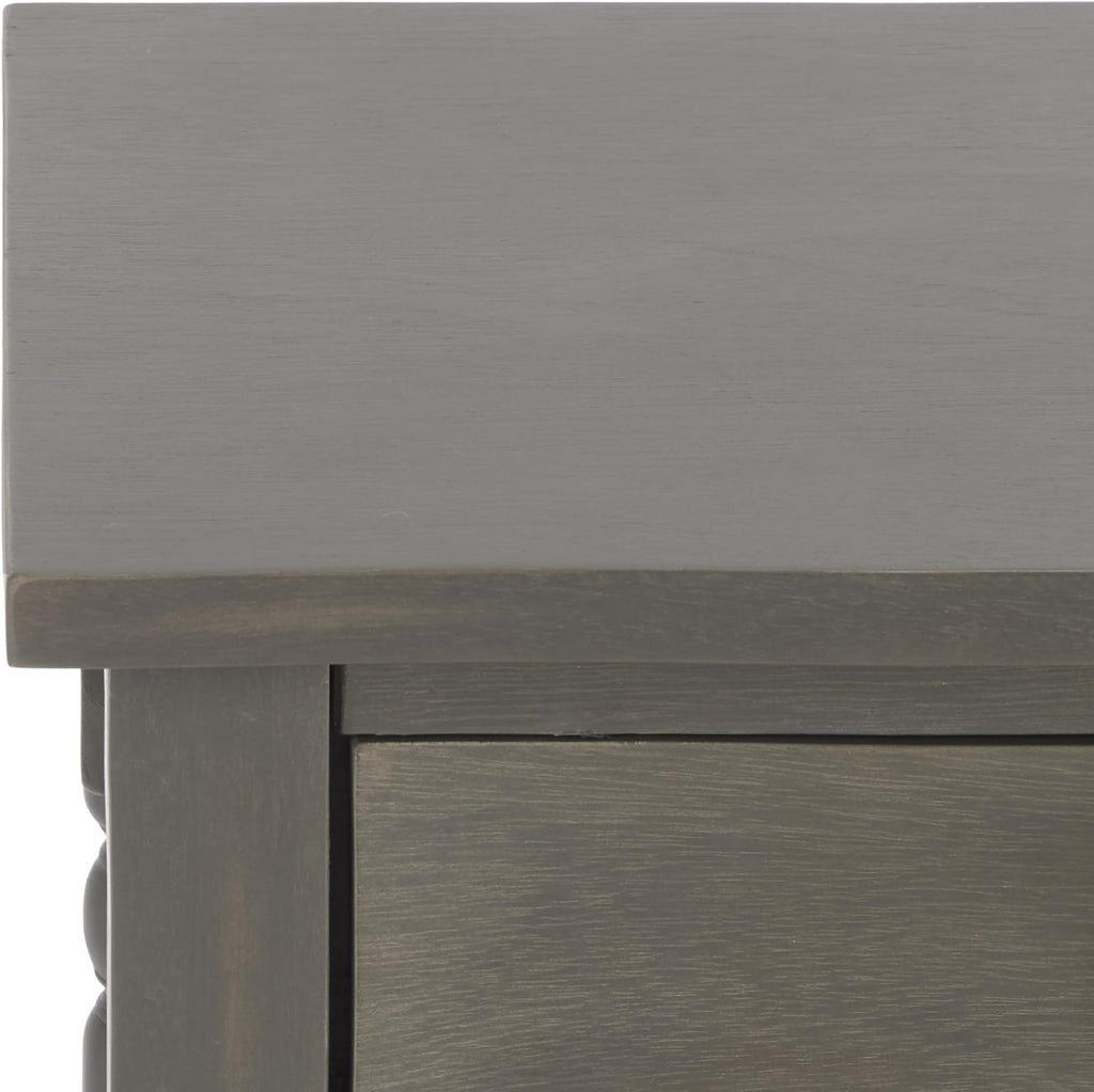 SAFAVIEH Home Collection – Tami Ash Grey Nightstand with Drawer & Shelf, Vintage Farmhouse Accent Table, Turned Leg Design (AMH6604B)