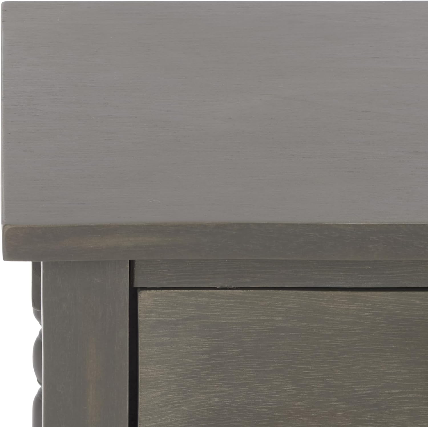 SAFAVIEH Home Collection – Tami Ash Grey Nightstand with Drawer & Shelf, Vintage Farmhouse Accent Table, Turned Leg Design (AMH6604B)