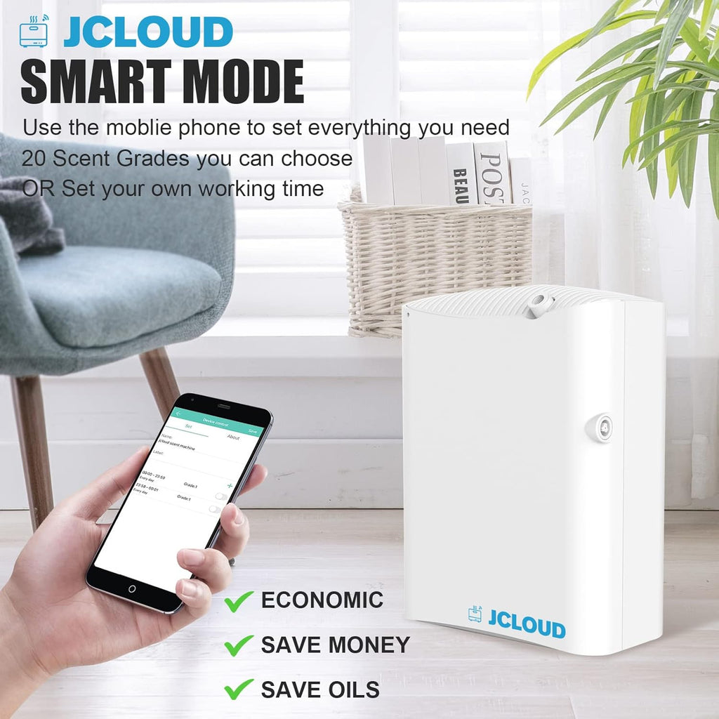 JCLOUD Smart Scent Air Machine Pro for Home, HVAC Scent Diffuser for Essential Oils 500ML with Cold Air Technology, Waterless Aromatherapy Diffuser Cover Up to 4500 Sq.Ft, White