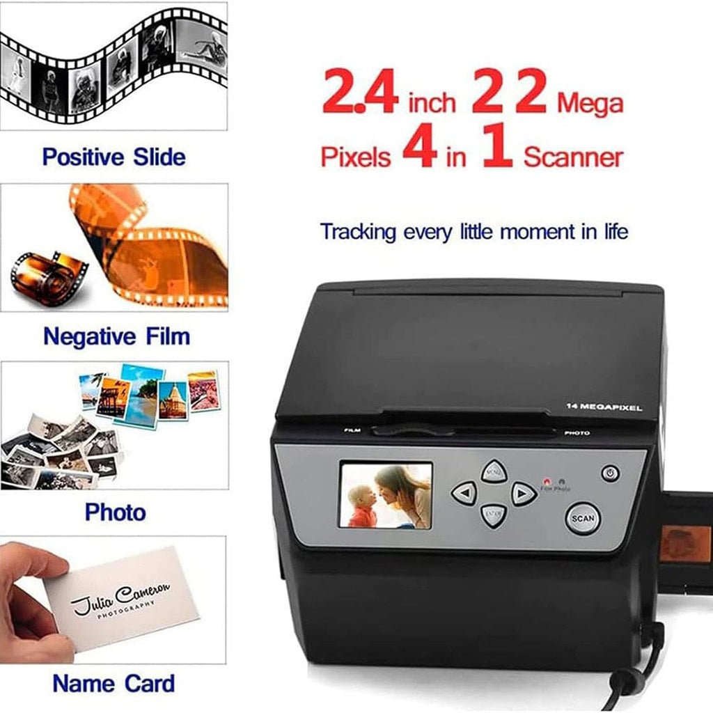Multi-Function Scanner (Film/Slide/Photo) That Converts 135 and 110 Film/35mm Slide Photos/documents/Business Cards to HD 22 Megapixel Digital Jpg Files 5' LCD Screen