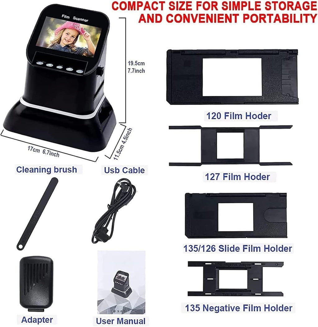 Film and Slide Scanner with Large 4.3' LCD LCD Screen, 120 Film Scanner 22 Mega Pixels Slide Negative Photo Scanner Digital Film Converter
