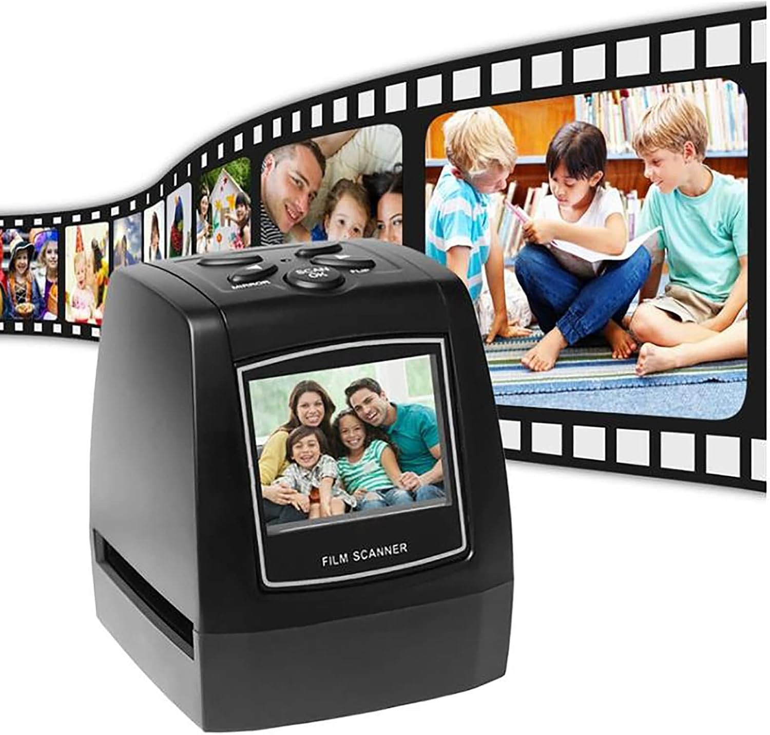 Film and Slide Scanner, Films Digitizer Converter, with 2.36' LCD Screen, Supports USB Output, for Saving 35mm Film Negatives 135mm Slides and Photos Slides to Digital Files