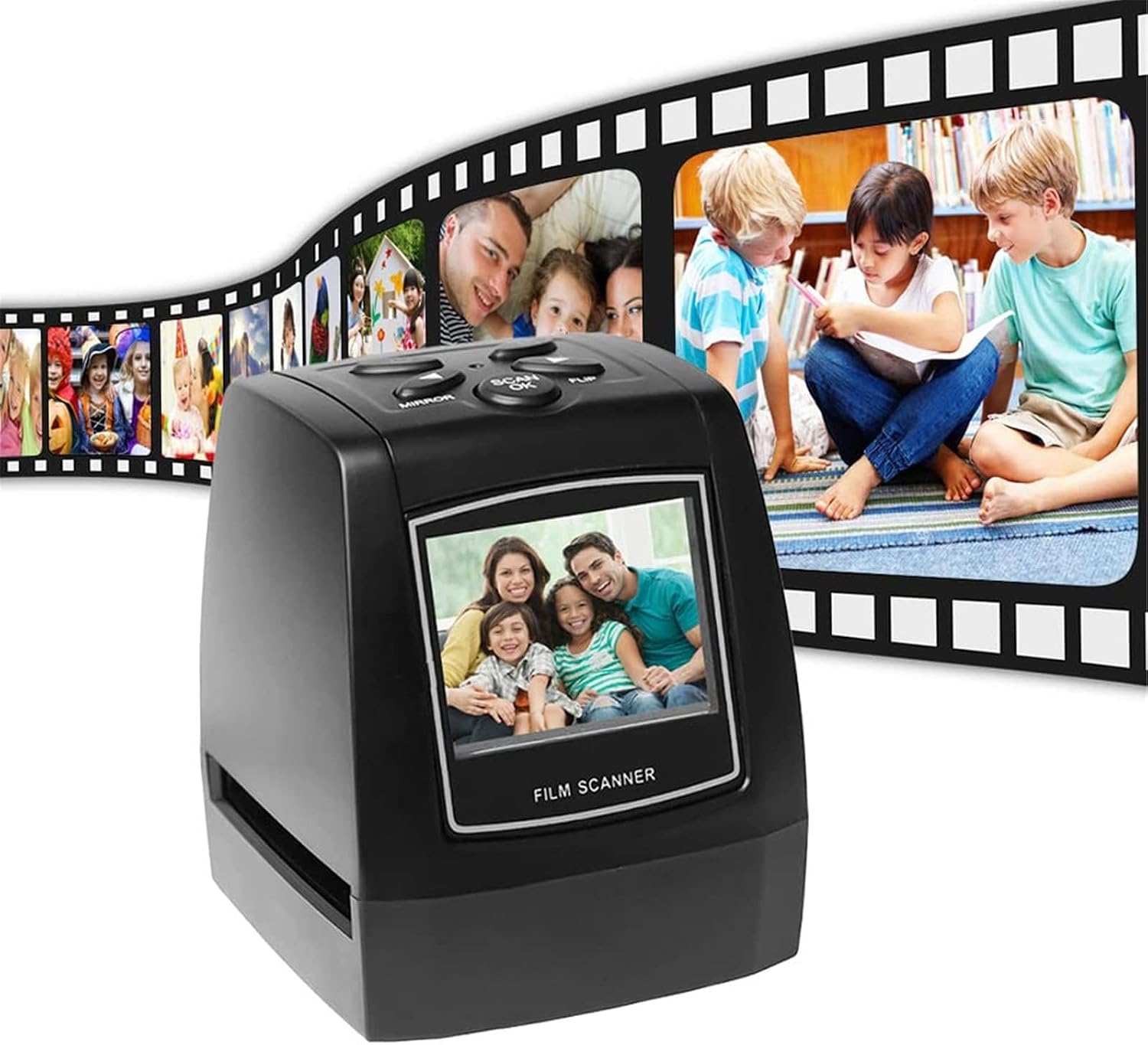 Portable Negative Film Scanner,35mm/135mm Slide Film Converter,Photo Digital Image Viewer,for Restore Old Pictures