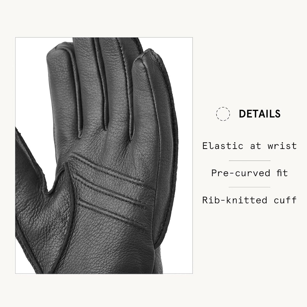 Hestra Deerskin Primaloft Rib Glove, Insulated Leather Glove for Work & Everyday Use
