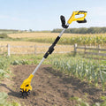 Cordless Tiller Cultivator with Extendable Pole, Mini Portable Rechargeable Battery Powered Tiller Rototillers for Gardening Farm Soil Cultivation 1Battery