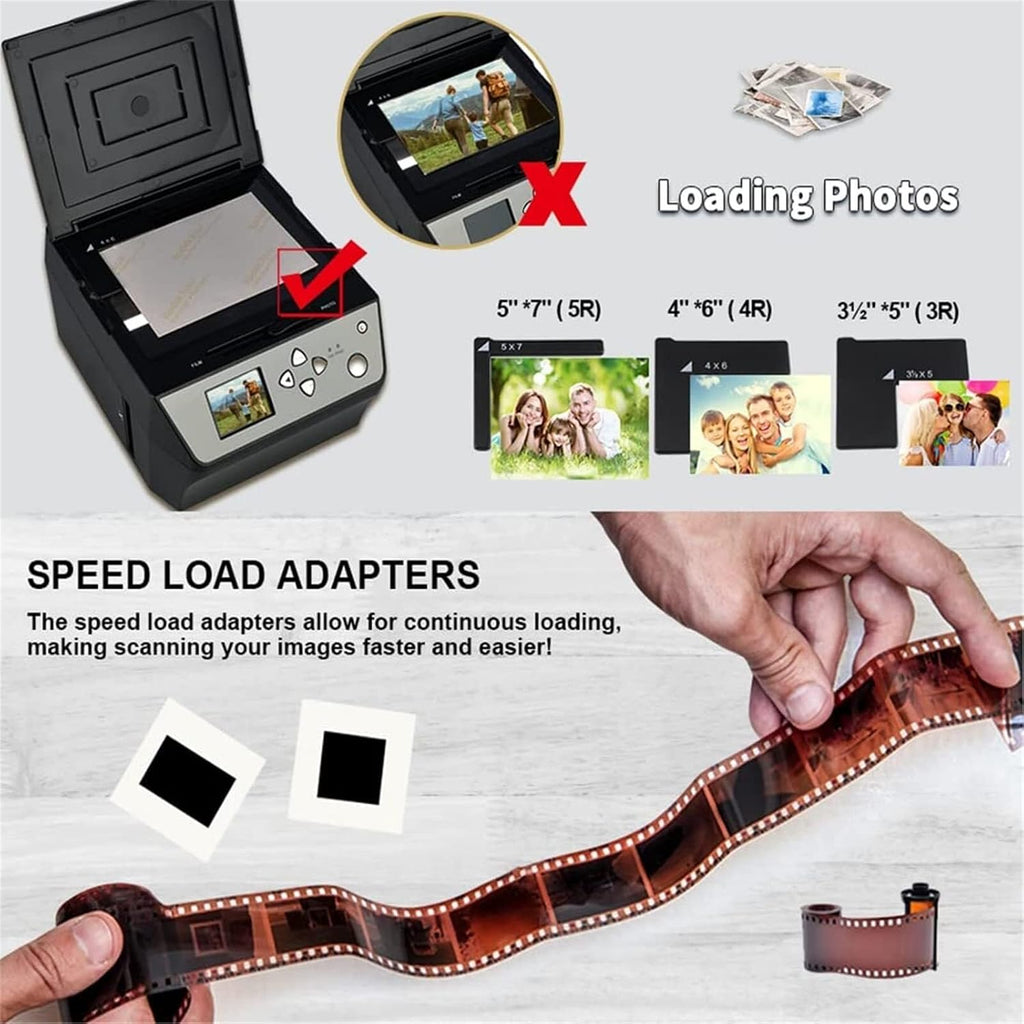 Digital Film Scanner, Digital Film and Slide Scanner, 22MP All in One Film and Slide Scanner, Film and Slide Scanner Convert 135 Film/35mm Slide/110 Film