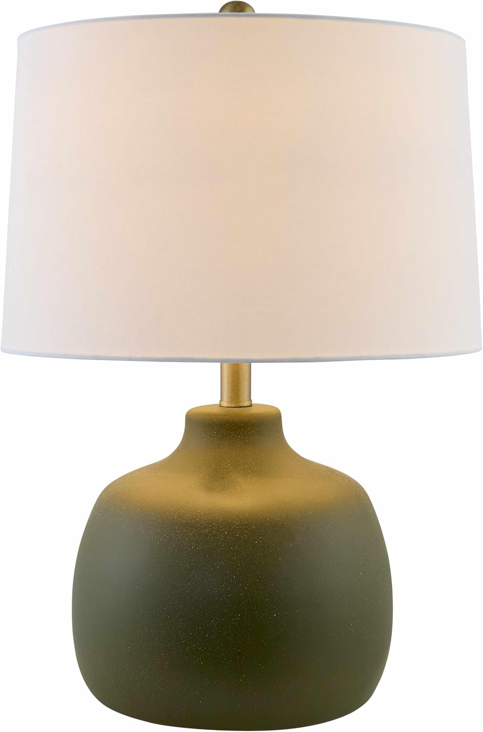 BoutiqueRugs Tribaldos Boho Bedside Table Lamp for Bedroom Nightstand - End Side Lighting for Living Room - Shade Linen - Green, Olive, White - 21' H