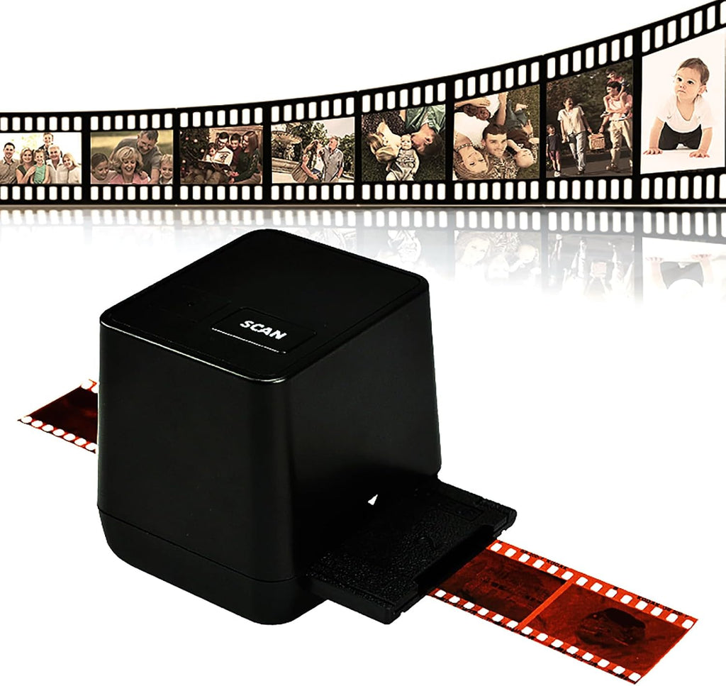 Digital Film Scanner, 17.9 Mega Pixels Negatives Slide Converter, Converts 126/135(35 Mm) Film Negatives and Slides to JPEG Format, One Key Scan and Fast Conversion, for Family, Gifting