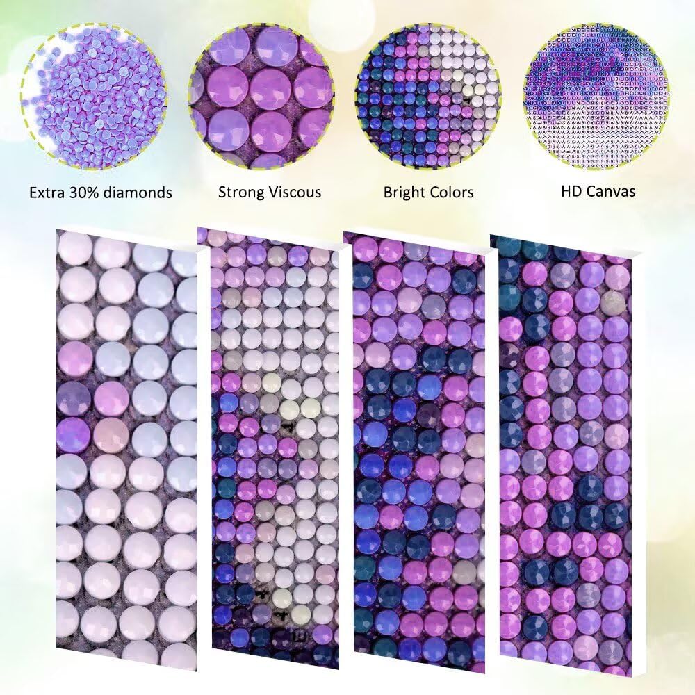 Color Diamond Art Painting Kits for Adults Cat, DIY Arts and Crafts Beginners 5D Rhinestone by Numbers Kit Full Round Drill Gem Pictures Large Diamond Paintings for Home Decor Wall Art 71x35 Inch S60