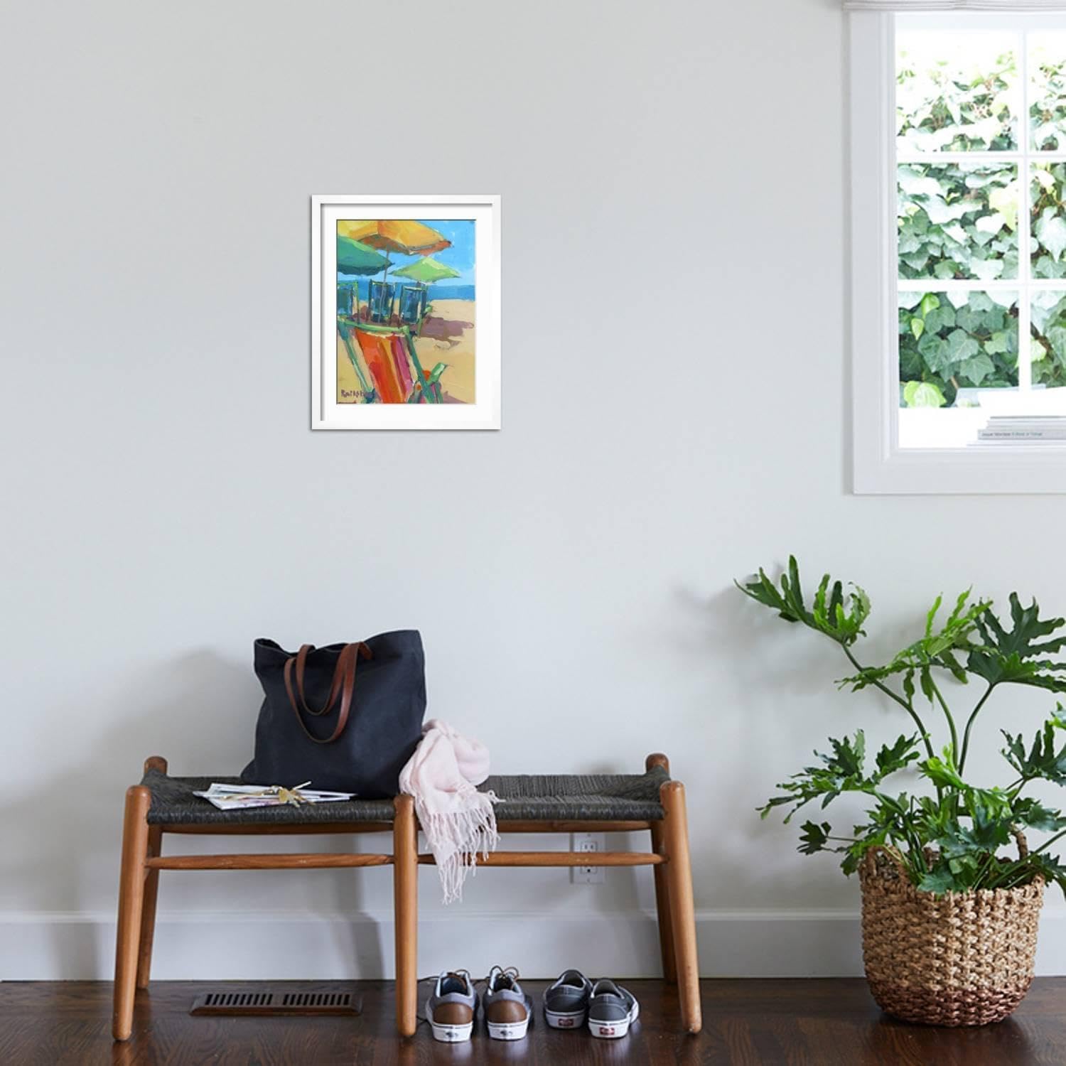 ART.COM Wall Art Print Beach Days on White Frame by Page Pearson Railsback, 17' x 21'