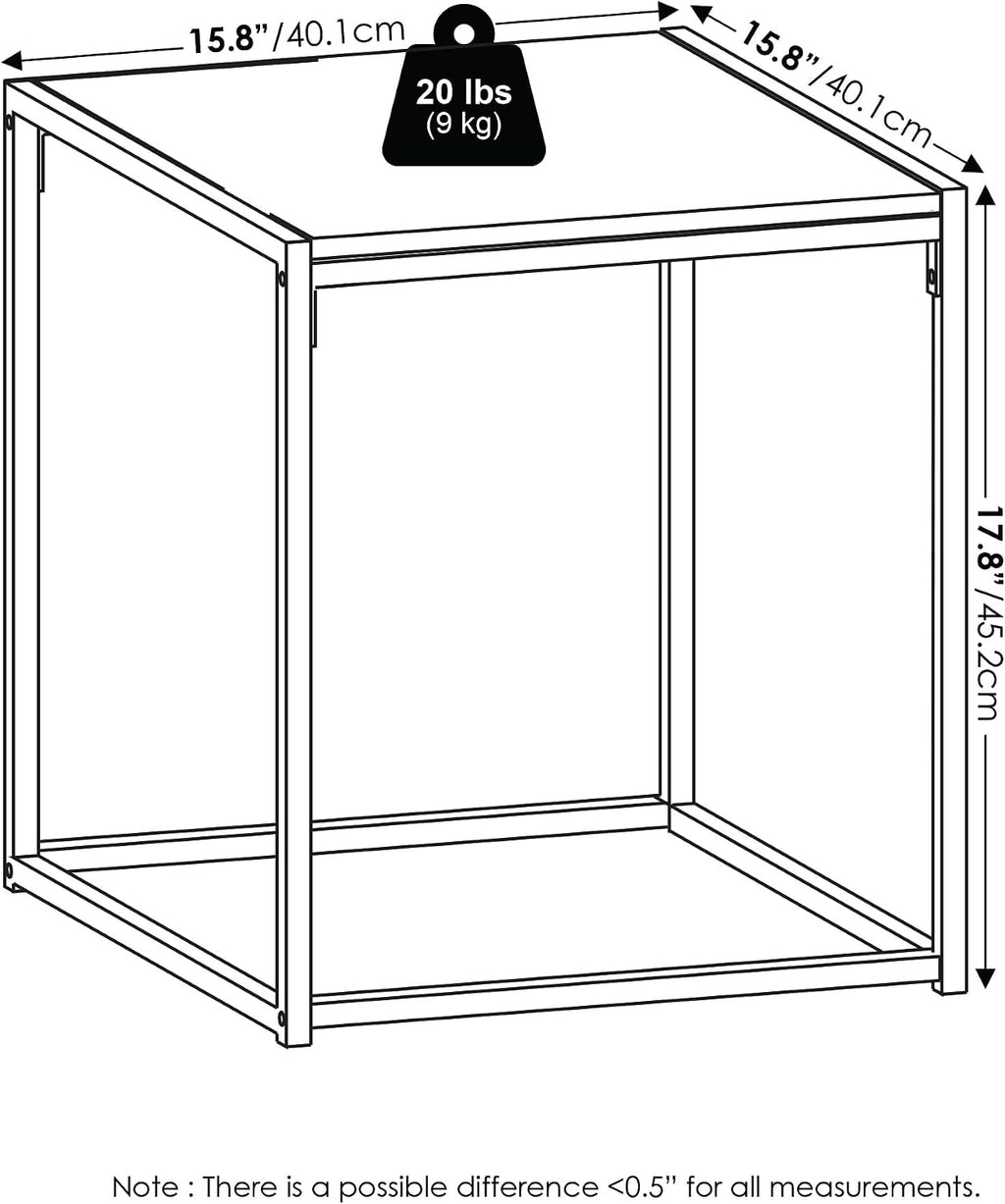 Furinno CAMNUS Coffee Table, Metal Frame Modern Center Table and Side Tables Set, Toolless Side Table Sets, for Living Room, Bedroom, Home Office, Solid White