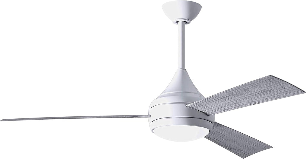 Matthews DA-WH-BW Donaire Outdoor Wet/Salt Water Rated 52' Marine-Grade Coastal Ceiling Fan with LED Light & Remote, Gloss White with Barn Wood Tone