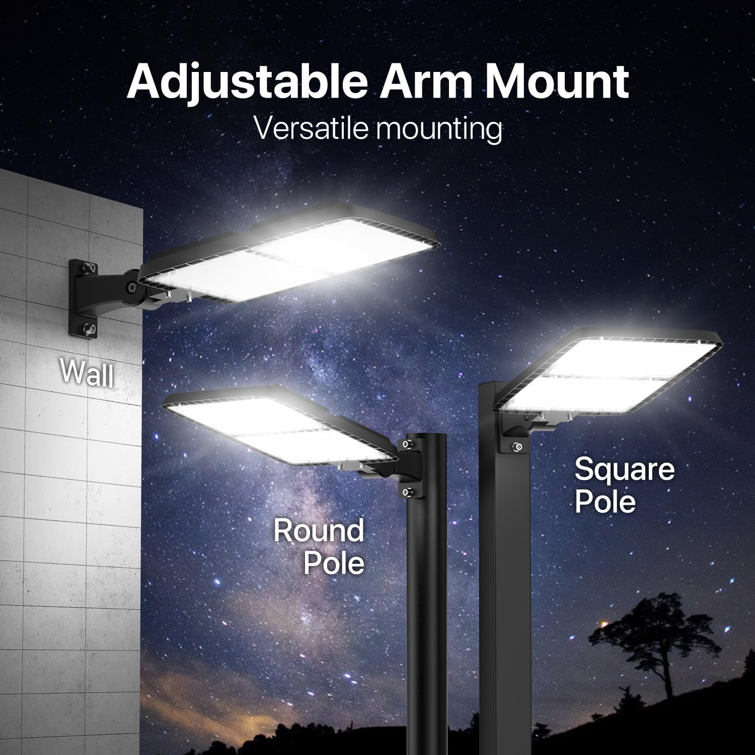 Kifflux LED Parking Lot Light Outdoor 300W 2Pack, AC120V Shoebox Lights 5000K Dusk to Dawn LED Outdoor Light Wall Mount Exterior Flood Light Commercial Area Lighting for Parking Lot