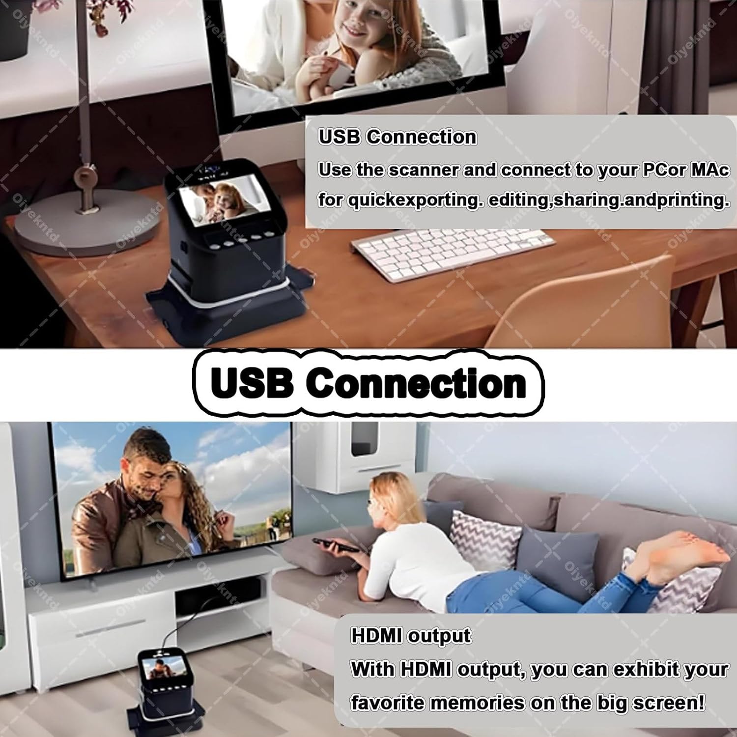 120 High Resolution Film Slide Scanner, for 35mm, 135,126,127 Negatives & Slides to Digital JPEG, Professional Film Scanner Supports Image Preview & Editing